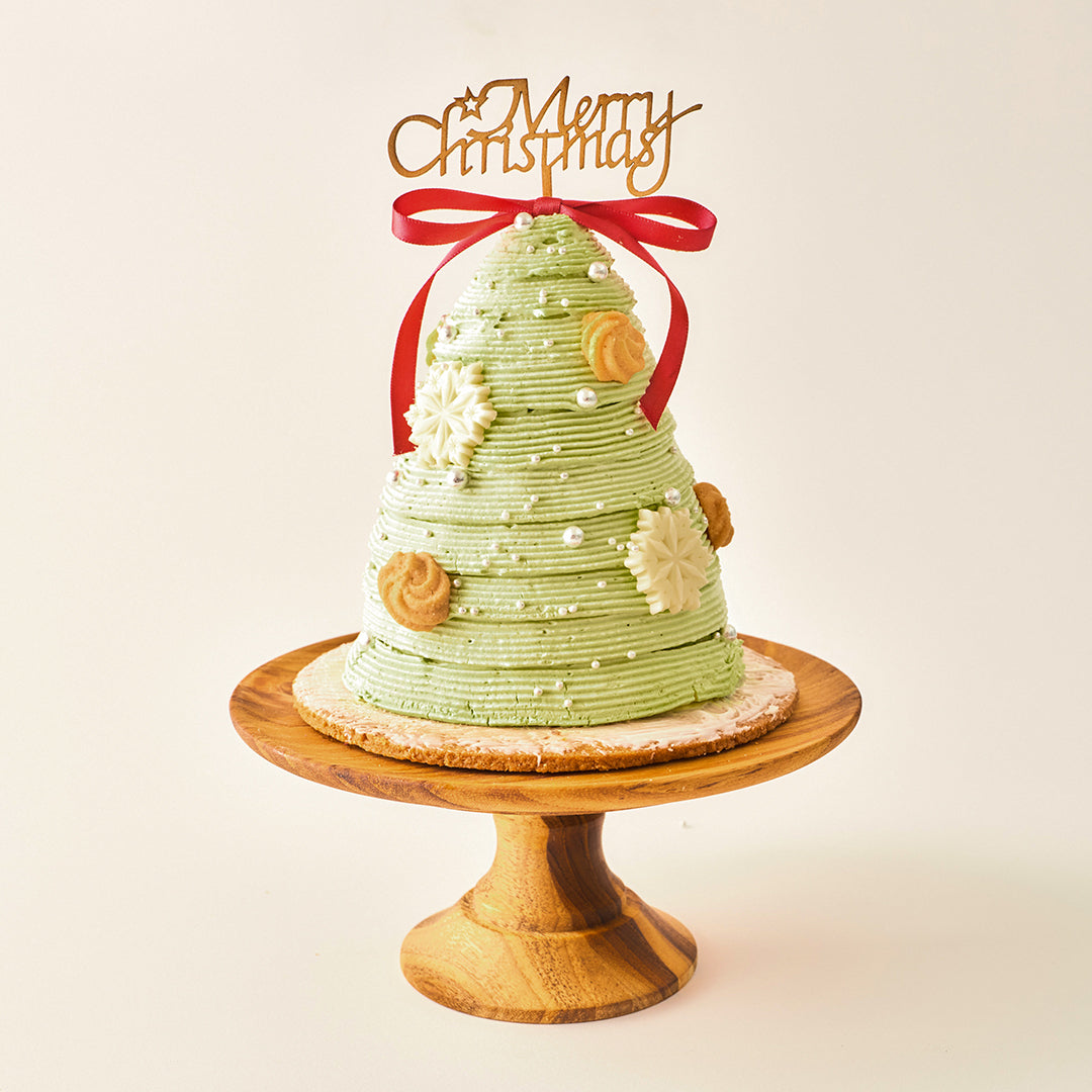 Pistache Chocolat Tree / ピスタチオショコラのクリスマスツリーケーキ